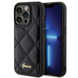 Guess Quilted Metal Logo Hülle für iPhone 15 Pro Max – Schwarz