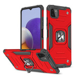 Wozinsky Ring Armor robuste Hybrid-Hülle + Magnethalterung für Samsung Galaxy A22 4G rot