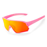 Rockbros 14110009004 polarisierte Fahrradbrille für Kinder von 8–14 Jahren – Pink