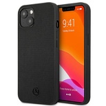 Mercedes Lederhülle mit Metall-Logo für iPhone 13 – Schwarz