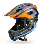 Rockbros TT-32SOBL-S children&#39;s bicycle helmet with removable chinbar, size S - black and orange