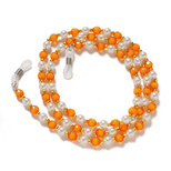 A chain for glasses, beads, an orange pendant