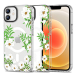 Tech-Protect MagMood MagSafe case for iPhone 12 / 12 Pro - daisies with leaves