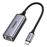 Ugreen external network adapter RJ45 - USB Type C (1000 Mbps / 1 Gbps) Gigabit Ethernet gray (CM199)