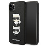 Karl Lagerfeld Saffiano Karl&amp;Choupette Head case for iPhone 11 Pro Max - black