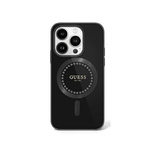 Guess IML Rhinestones MagSafe Hülle für iPhone 16 Pro Max – Schwarz