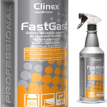 A detergent for cleaning greasy dirt in the kitchen for hoods, countertops, floors and walls CLINEX FastGast 1L