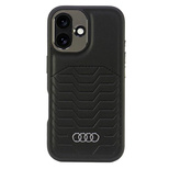Audi Kunstleder MagSafe iPhone 16 6,1&quot; schwarz/schwarz Hardcase AU-TPUPCMIP16-GT/D3-BK