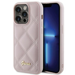 Guess Quilted Metal Logo case for iPhone 15 Pro - pink