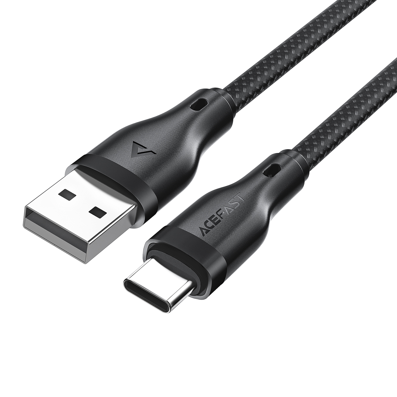 Acefast C8-04-Kabel mit USB-A/USB-C-Anschlüssen mit einer Nennleistung von 3 A auf weißem Hintergrund