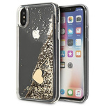 Guess, GUOHCPXGLHFLGO iPhone X/Xs gold/goldene Hartschale Glitzer-Anhänger