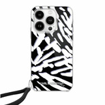 Karl Lagerfeld IML Zebra Pattern &amp; Cord case for iPhone 15 / 14 / 13 - black