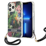 Guess GUHCP13LHFLSB iPhone 13 Pro / 13 6.1&quot; blue/blue hardcase Flower Strap