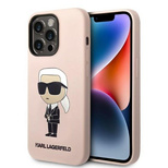 Karl Lagerfeld Silikon-Ikonik-Hülle für iPhone 14 Pro Max – Rosa