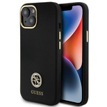 Guess Silicone Logo Strass 4G Case for iPhone 15 - Black