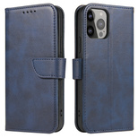 Magnet Case elegante Hülle mit Überschlag und Standfunktion für iPhone 14 Pro blau