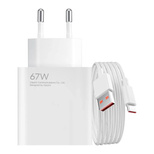 Ładowarka sieciowa Xiaomi BHR9465EU 67W 6.2A USB-A z kablem USB-C - biała