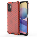 Honeycomb Handyhülle Schutzhülle mit TPU Rahmen für Xiaomi Redmi Note 10 5G / Poco M3 Pro rot