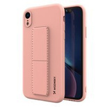 Wozinsky Kickstand Case silicone case with stand for iPhone XR pink