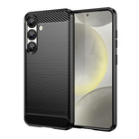 Carbon Case Silikonhülle für Samsung Galaxy S25 - Schwarz