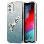 Guess GUHCP12SPCUGLSBL iPhone 12 mini 5.4&quot; blue/blue hardcase Glitter Gradient Script