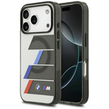 BMW M IML Metallknöpfe, dreifarbige Linien, MagSafe-Hülle für iPhone 17 Pro Max – Grau