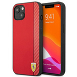 Ferrari FESAXHCP13MRE iPhone 13 6.1&quot; rot/rot Hardcase On Track Carbon Stripe