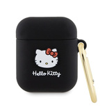 Hello Kitty Silikon 3D Kitty Head Hülle für AirPods 1/2 – Schwarz