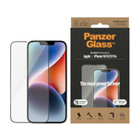 PanzerGlass Ultra-Wide Fit Antibakterieller Sichtschutz aus gehärtetem Glas mit Positionierer für iPhone 14/13 Pro/13