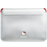 Pokrowiec Hello Kitty PU Metal Logo na laptopa 14" - srebrny