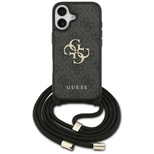 Guess 4G Big Logo Cord Stap Crossbody Case for iPhone 17 - Black