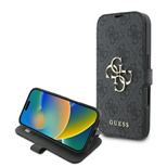 Guess 4G Metal Logo Hülle für iPhone 16 – Schwarz