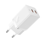 Baseus GaN5 Pro 40W 2xUSB-C Wandladegerät – Weiß