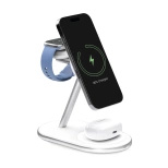 Puro Mag Station Qi2 3-in-1 Kabelloses Ladegerät Kompatibel mit MagSafe - Weiß