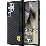 Ferrari Carbon Printed Line Hülle für Samsung Galaxy S24 Ultra – schwarz