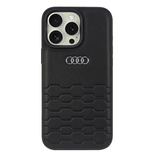 Audi Kunstleder iPhone 16 Pro Max 6,9&quot; schwarz/schwarz Hardcase AU-TPUPCIP16PM-GT/D2-BK