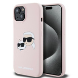 Karl Lagerfeld Silikon Karl&amp;Choupette MagSafe Hülle für iPhone 15 / 14 / 13 – Rosa