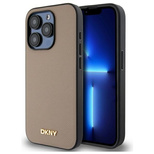 DKNY Grained Metal Logo MagSafe iPhone 15 Pro Max Case - Beige