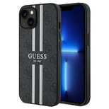 Etui Guess 4G Printed Stripes MagSafe na iPhone 15 / 14 / 13 - czarne