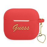 Etui Guess Silicone Charm Heart Collection na AirPods 3 cover - czerwone