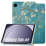 Tech-Protect SmartCase Hülle für Samsung Galaxy Tab A9 8,7&quot; X110 / X115 - Blau mit Sakura-Blumen