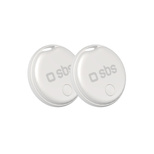 SBS Track My Circle locator compatible with Apple Find My set of 2 - white