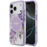 Guess IML Flower &amp; Tonal Circle MagSafe case for iPhone 17 Pro - purple