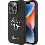 Guess Glitter Script Big 4G case for iPhone 15 Pro Max - black