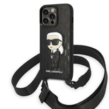 Karl Lagerfeld KLHCP14LSTKMK iPhone 14 Pro 6.1&quot; schwarz/schwarz Hardcase Monogram Ikonik Patch