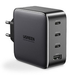 Ugreen GaN Schnellladegerät 3x USB Typ C / USB Power Delivery 3.0 QuickCharge 4+ FCP SCP AFC 100W EU schwarz (CD226 40747)