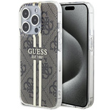 Guess IML 4G Gold Stripe case for iPhone 15 Pro Max - brown