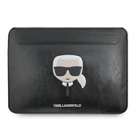 Karl Lagerfeld Ikonik Karl&#39;s Head Tasche für einen 13/14-Zoll-Laptop – Schwarz