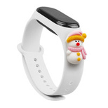 Strap Xmas Wristband für Xiaomi Mi Band 4 / Mi Band 3 Christmas Silicone Strap Armband White (Snowman 2)