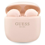 Guess Classic EST Logo TWS Bluetooth headphones + docking station - pink